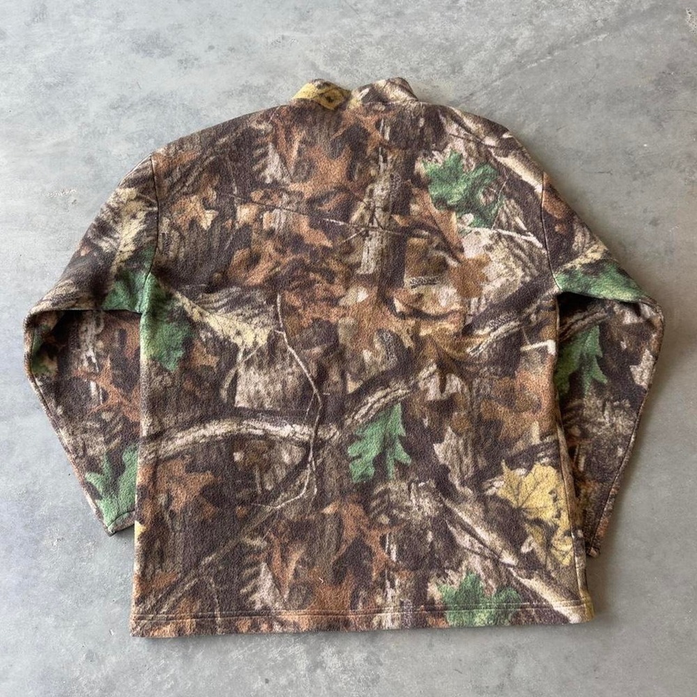 Vintage 90s camo Realtree pullover Henley long sleeve fleece - Picture 3 of 6